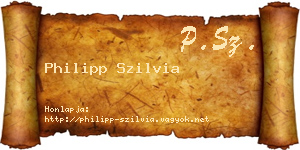 Philipp Szilvia névjegykártya